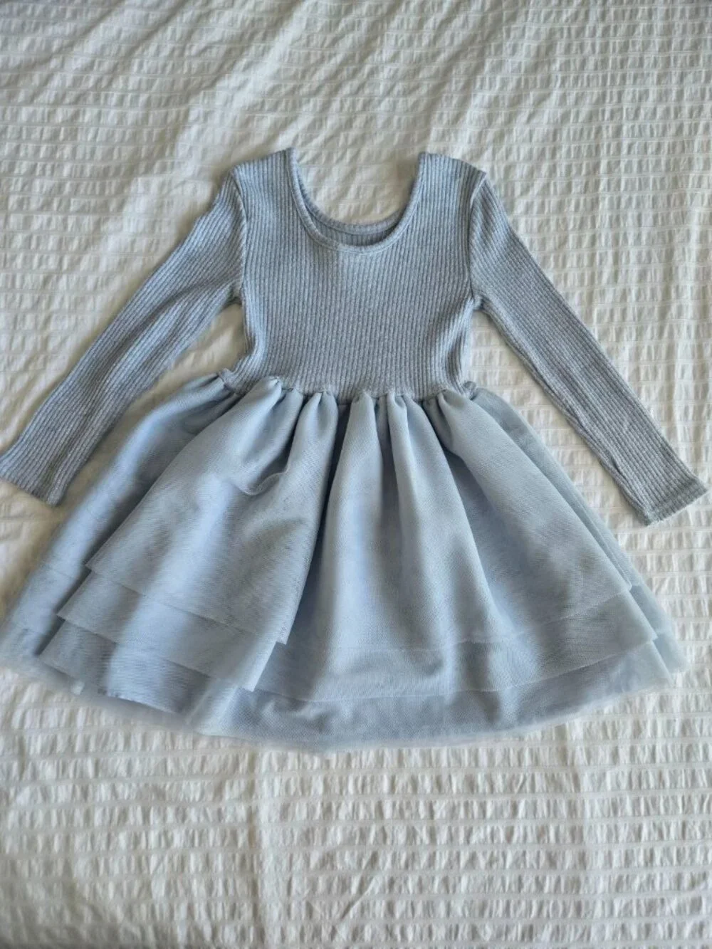 Gap Kids Girls Blue Tulle Dress Size 5T Long Sleeve Party Dress